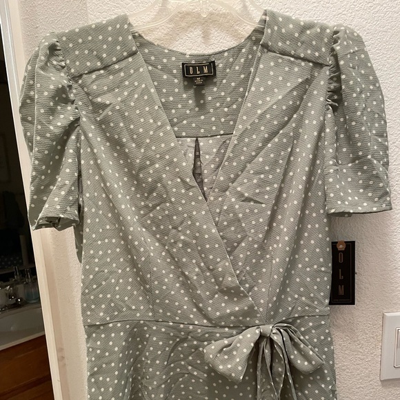 OLM Tops - Light green Polka dot Top